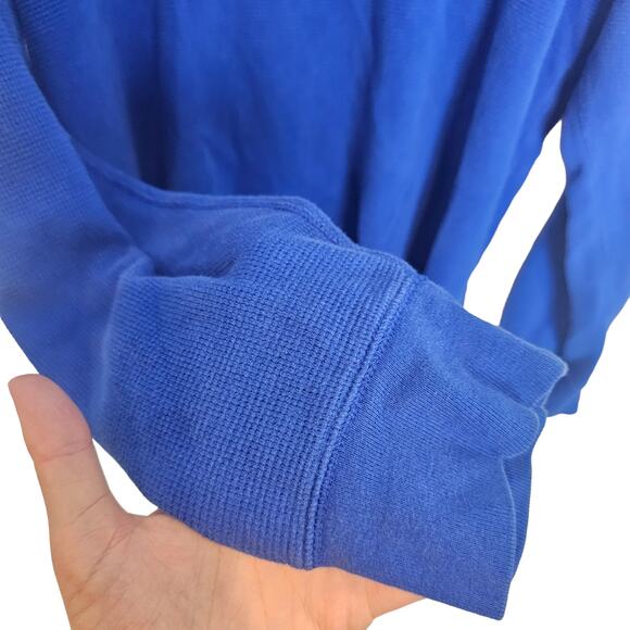 Polo Ralph Lauren T Shirt Thermal Shirt Men L Blue Waffle Knit Long Sleeve - Picture 4 of 7